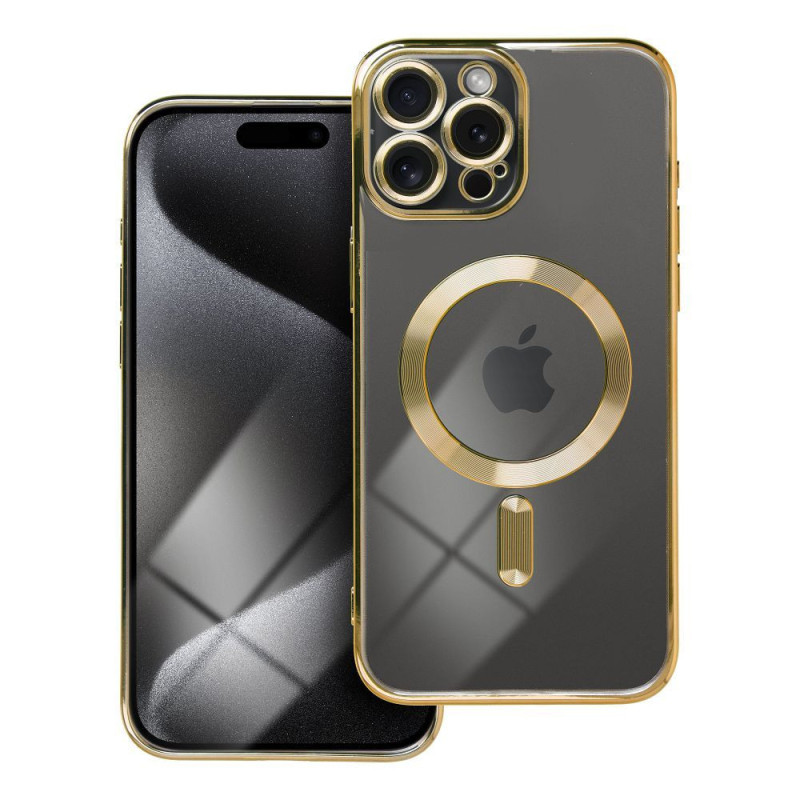 ELECTRO MAG COVER case compatible with MagSafe for IPHONE 15 Pro Max gold