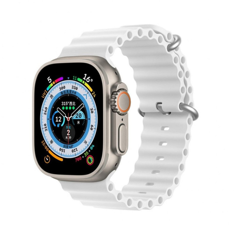 DUX DUCIS strap OCEAN WAVE silicone for Apple Watch 42 / 44 / 45 mm white