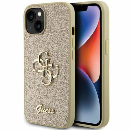 GUESS case for IPHONE 15 GUHCP15SHG4SGD (Fixed Glitter Big 4G) gold