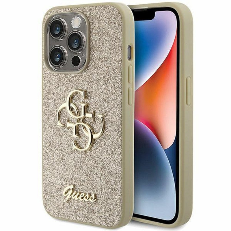 GUESS case for IPHONE 15 Pro GUHCP15LHG4SGD (Fixed Glitter Big 4G) gold GUESS case for IPHONE 15 Pro GUHCP15LHG4SGD (Fixed Glitter Big 4G) gold