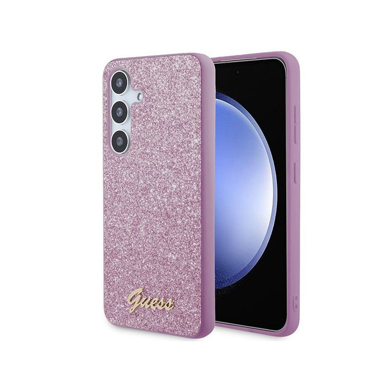 GUESS case for SAMSUNG S24 GUHCS24SHGGSHU (Glitter Script) purple