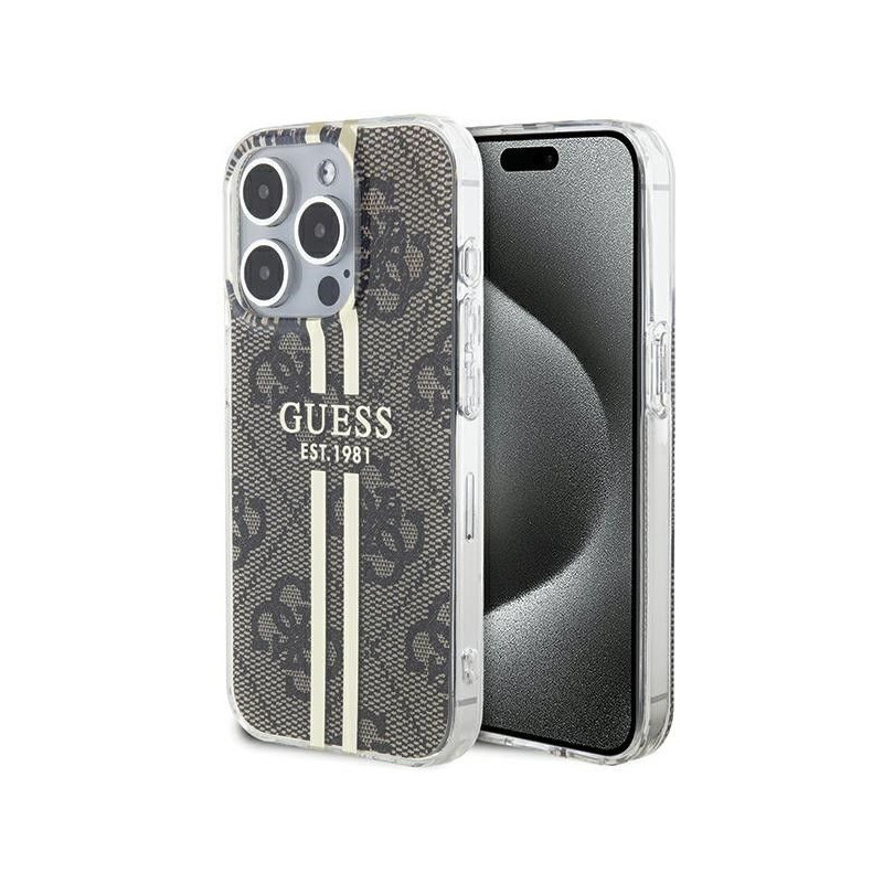 GUESS case for IPHONE 15 Pro Max GUHCP15XH4PSEGW (4G Gold  Stripe) brown