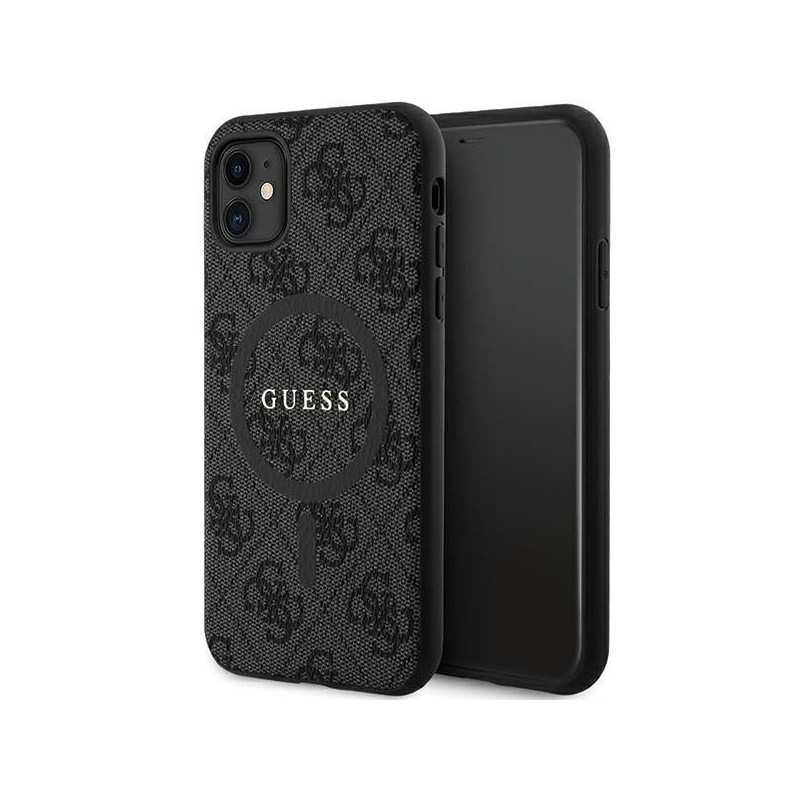 GUESS case for IPHONE 11 compatible with MagSafe GUHMN61G4GFRK (4G Ring classic logo) black