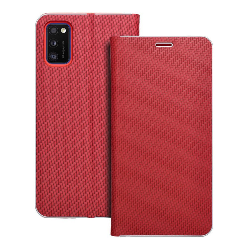 LUNA Book Carbon for SAMSUNG A41 red