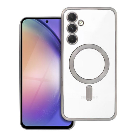 ELECTRO MAG COVER case compatible with MagSafe for SAMSUNG A54 titanium grey