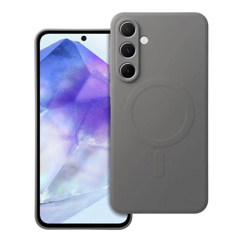 SILICONE MAG COVER case compatible with MagSafe for SAMSUNG A55 grey titatnium SILICONE MAG COVER case compatible with MagSafe for SAMSUNG A55 grey titatnium