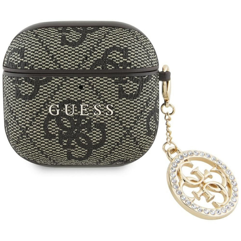 GUESS case for APPLE AirPods 4 GUA4P4E4CDW (PU 4G W/ Strass Charm) brown GUESS case for APPLE AirPods 4 GUA4P4E4CDW (PU 4G W/ Strass Charm) brown