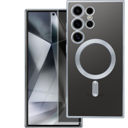 ELECTRO MAG COVER case compatible with MagSafe for SAMSUNG S25 Edge silver