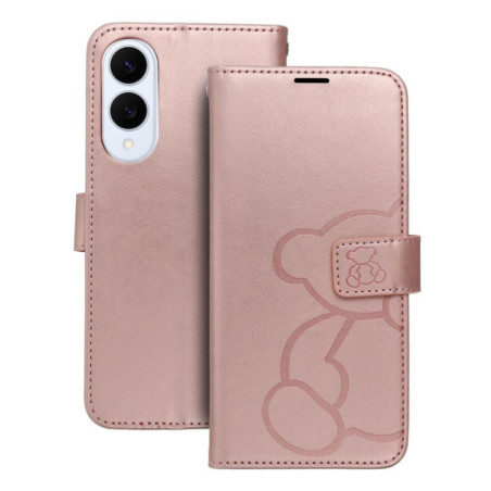 MEZZO Book case for SAMSUNG S25 Edge teddy bear rose gold
