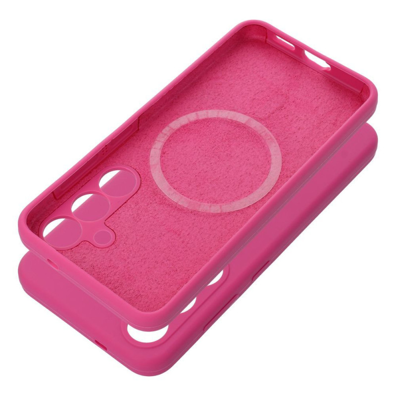 Case SILICONE 2mm for SAMSUNG S25 Edge compatible with MagSafe pink