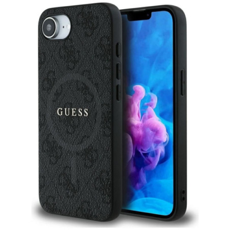 GUESS case for IPHONE 16e (SE 4 2025) compatible with MagSafe GUHMPSE4G4GFRK (PU 4G Ring Classic Logo) black