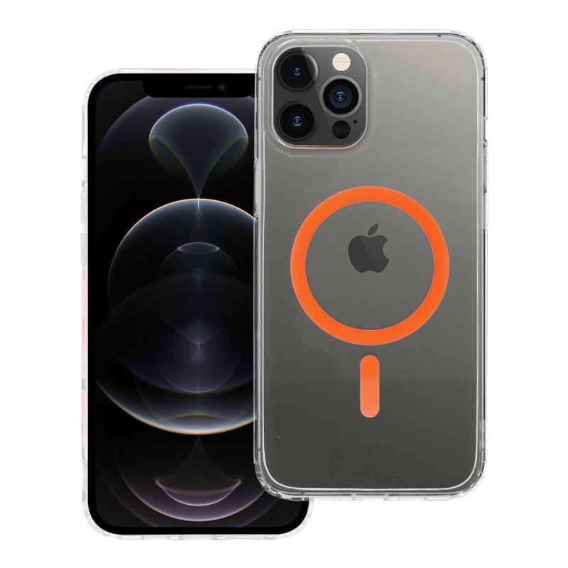 Drop Glue Colorful Ring Mag Cover compatible with MagSafe for IPHONE 12 PRO MAX orange