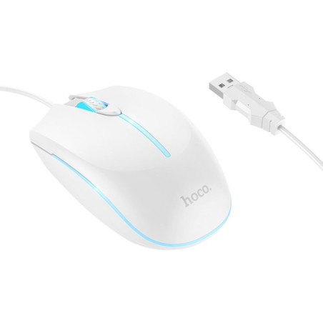 Wire gaming mouse Hoco USB A 2400 dpi GM37 white