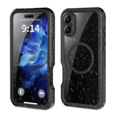 Waterproof case SHELLBOX GT compatible with MagSafe for IPHONE 16 Plus black