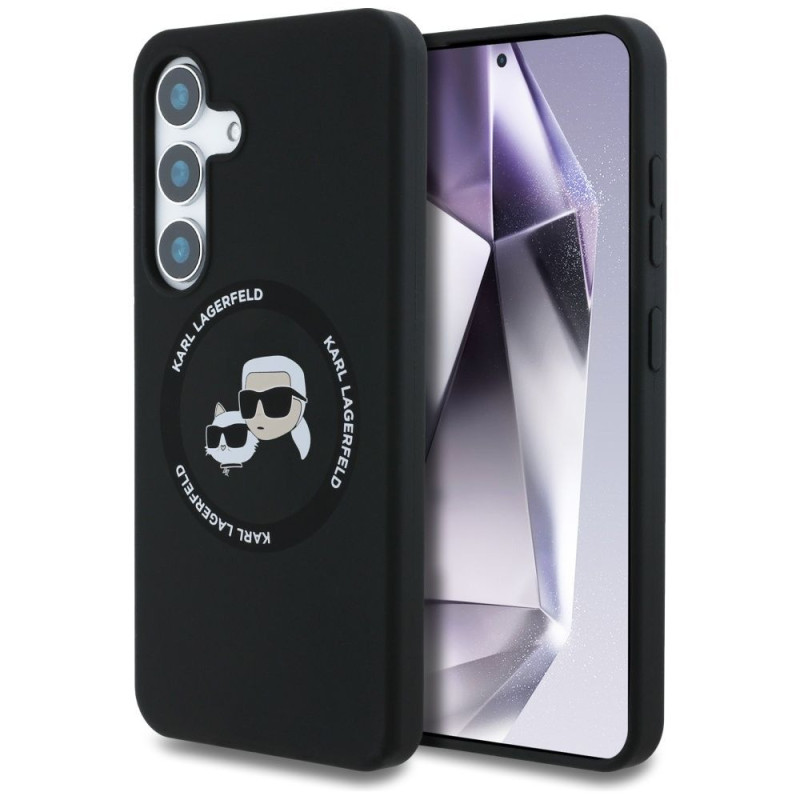 KARL LAGERFELD case for SAMSUNG S25 Plus KLHMS25MSKCHTCK (Magnetic Silicone Double Heads) black