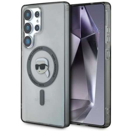 KARL LAGERFELD case for SAMSUNG S25 Ultra KLHMS25LHLSKIK (Magnetic IML Metal K. Heads) black