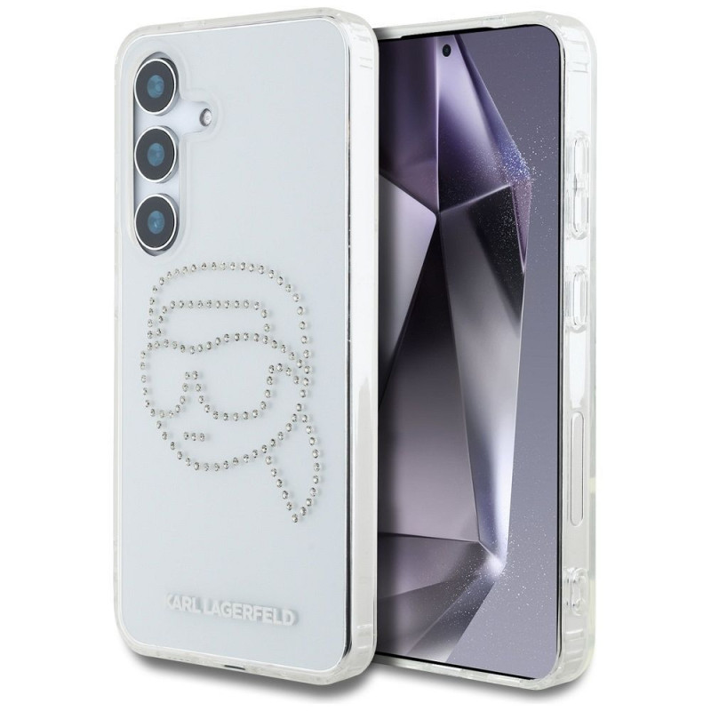 KARL LAGERFELD case for SAMSUNG S25 KLHCS25SHKHDCELT (IML Rhinestones K Head) transparent