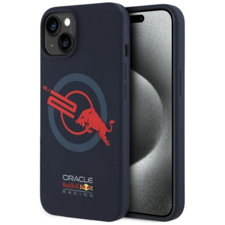 RED BULL case for IPHONE 15 Pro Max compatible with MagSafe RBHMP15X24SIOLVR (Silicone ORBR20 Logo Red Lining) navy