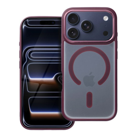 MATTE MAG COVER case compatible with MagSafe for IPHONE 17 Pro plum red