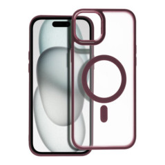 MATTE MAG COVER case compatible with MagSafe for IPHONE 15 Plus plum red