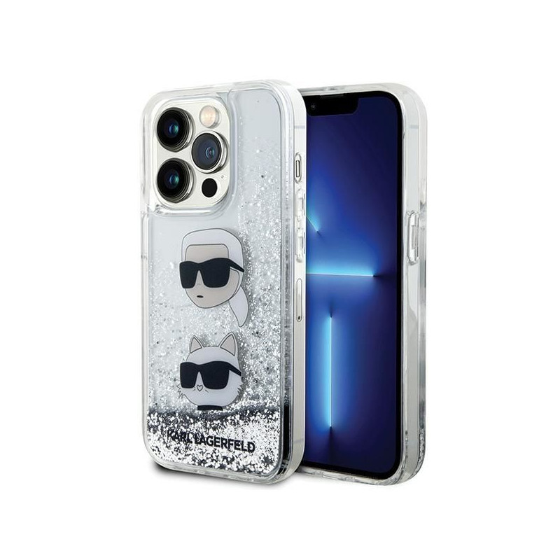 KARL LAGERFELD case for IPHONE 14 Pro KLHCP14LLDHKCNS (Liquid Glitter KC) white