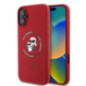 KARL LAGERFELD case for IPHONE 16 Plus compatible with MagSafe KLHMP16MSCMKCRHR (Silicone KC Body Ring) red