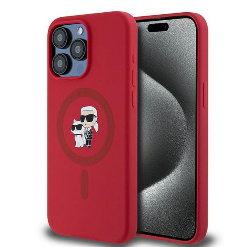 KARL LAGERFELD case for IPHONE 15 Pro Max compatible with MagSafe KLHMP15XSCMKCRHR (Silicone KC Body Ring) red KARL LAGERFELD case for IPHONE 15 Pro Max compatible with MagSafe KLHMP15XSCMKCRHR (Silicone KC Body Ring) red