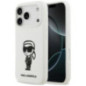 KARL LAGERFELD case for IPHONE 17 Pro compatible with MagSafe KLHMP17LSKIGROH (Silicone W/ KL Sketch & Logo) white