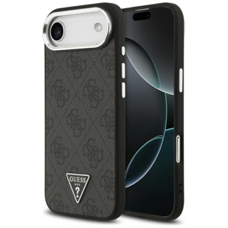 GUESS case for IPHONE 17 Air compatible with MagSafe GUHMP17MP4TSRCMK (PU 4G W/Triangle Logo SL) black