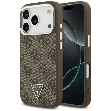 GUESS case for IPHONE 17 Pro compatible with MagSafe GUHMP17LP4TSRCMW (PU 4G W/Triangle Logo SL) brown
