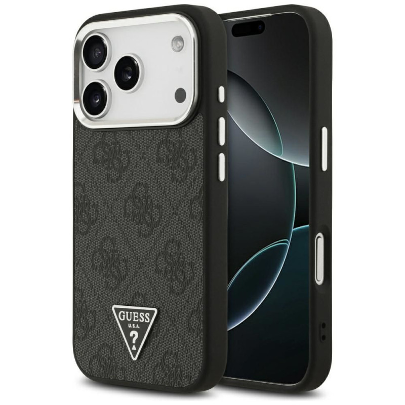 GUESS case for IPHONE 17 Pro compatible with MagSafe GUHMP17LP4TSRCMK (PU 4G W/Triangle Logo SL) black GUESS case for IPHONE 17 Pro compatible with MagSafe GUHMP17LP4TSRCMK (PU 4G W/Triangle Logo SL) black