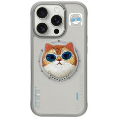 NIMMY case GLASSES COOL CAT compatible with MagSafe for IPHONE 16 Pro Max gray