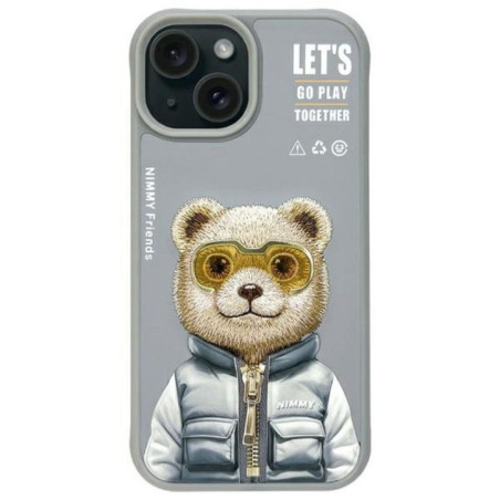 NIMMY case COOL&CUTE 2.0 Bear for IPHONE 15 gray