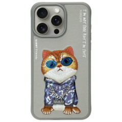 NIMMY case GLASSES COOL CAT for IPHONE 15 Pro gray