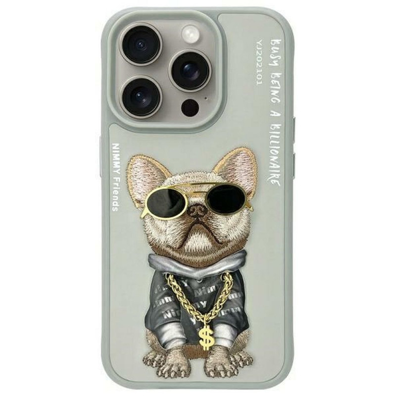 NIMMY case GLASSES COOL DOG for IPHONE 15 Pro gray