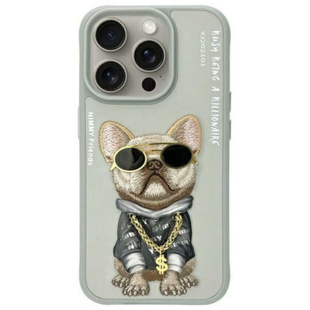 NIMMY case GLASSES COOL DOG for IPHONE 15 Pro gray