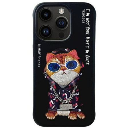 NIMMY case GLASSES COOL CAT for IPHONE 15 Pro Max black