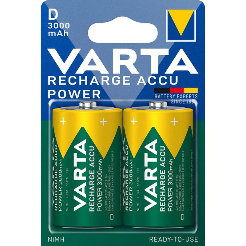 VARTA rechargeable battery R20 (Type D) 3000mAh Accu Power 2 pcs VARTA rechargeable battery R20 (Type D) 3000mAh Accu Power 2 pcs