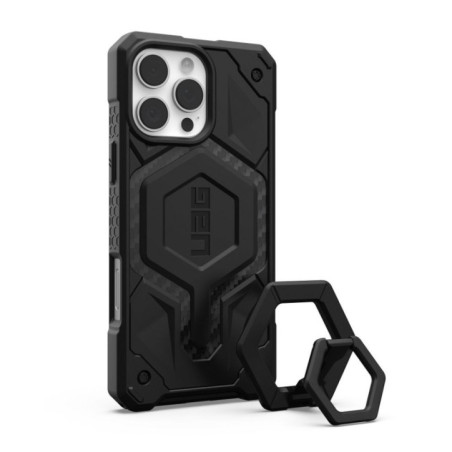 UAG Urban Armor Gear case MONARCH PRO compatible with MagSafe and Magnetic Ring Stand for IPHONE 16 Pro Max carbon fiber / black
