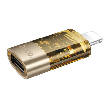 Adapter OTG Lightning to USB C Hoco UA36A transparent gold