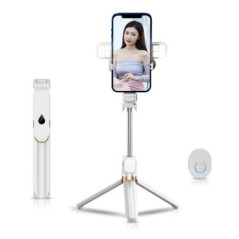Selfie stick with wireless remote control tripod with LED SSTR-20 white