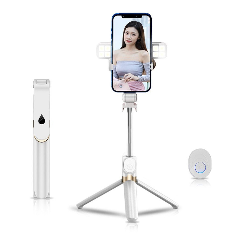 Selfie stick with wireless remote control tripod with LED SSTR-20 white