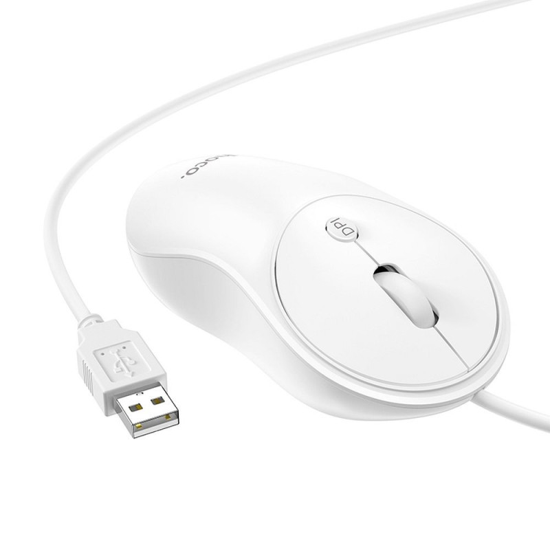 Wire mouse Hoco USB A 1600 dpi GM13 white Wire mouse Hoco USB A 1600 dpi GM13 white