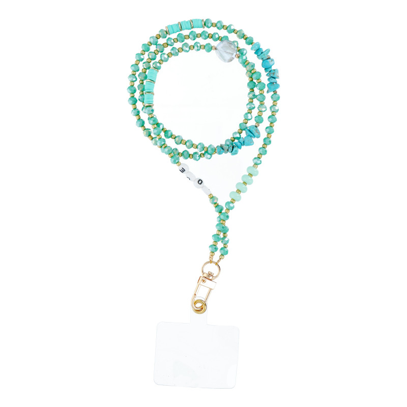 STONE Phone lanyard, Phone pendant / cord length 82cm (41cm in the loop) / on neck - turquoise STONE Phone lanyard, Phone pendant / cord length 82cm (41cm in the loop) / on neck - turquoise