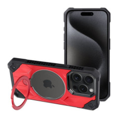 ARMOR MAG COVER case compatible with MagSafe for IPHONE 15 Pro red