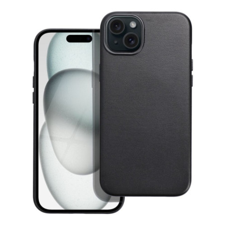 LEATHER MAG COVER case for IPHONE 15 Plus black