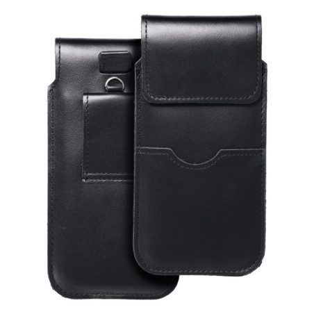ROYAL - Leather universal flap pocket / black - Size XL - IPHONE 11 / 12 / 13 / SAMSUNG S7 EDGE