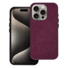 WOVEN MAG COVER case compatible with MagSafe for IPHONE 15 Pro burgundy