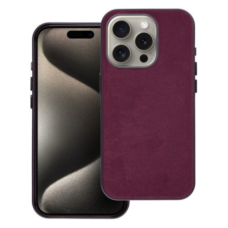 WOVEN MAG COVER case compatible with MagSafe for IPHONE 15 Pro burgundy