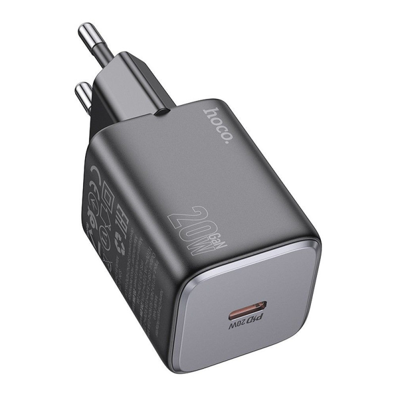 Phone charger Hoco USB C QC PD 20W N40 black Phone charger Hoco USB C QC PD 20W N40 black